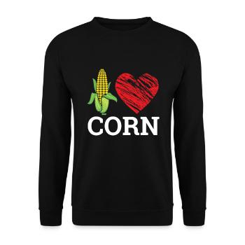 I Love Corn Mais - Unisex Sweatshirt - black - Front - Alina (178cm) & Michal (187cm)