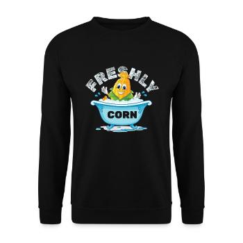 Freshly Corn Mais - Unisex Sweatshirt - black - Front - Alina (178cm) & Michal (187cm)