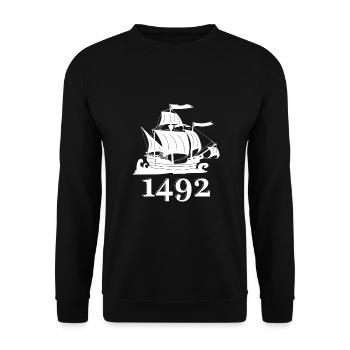 Columbus Day 1492 Christopher Kolumbus - Unisex Sweatshirt - black - Front - Alina (178cm) & Michal (187cm)