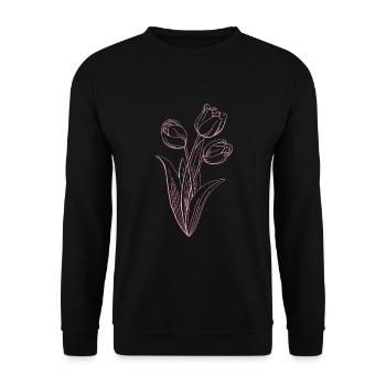 Tulips Florist Flowers Tulip - Unisex Sweatshirt - black - Front - Alina (178cm) & Michal (187cm)