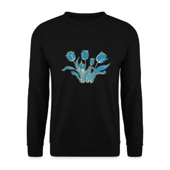 Tulpen Blau Florist Blumen Tulpe - Unisex Pullover - Schwarz - Vorne - Alina (178cm) & Michal (187cm)