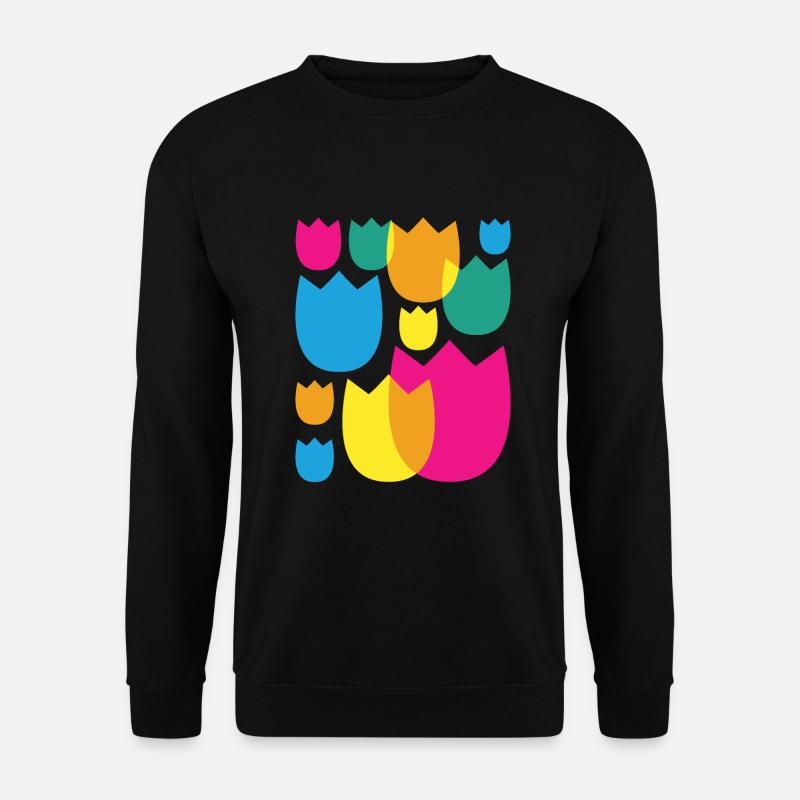 Tulpen Retro Florist Blumen Tulpe - Unisex Pullover - Schwarz