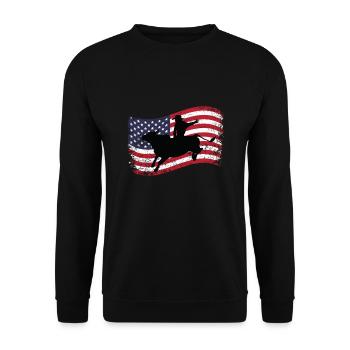 Équitation taureau américaine Amérique Équitation taureau - Sweat-shirt Unisexe - noir - Devant - Alina (178cm) & Michal (187cm)