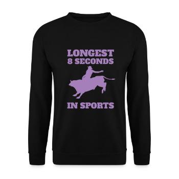 Longest 8 Seconds Bullenreiten - Unisex Pullover - Schwarz - Vorne - Alina (178cm) & Michal (187cm)