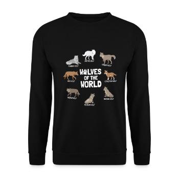 Loups du monde Loups animaux sauvages - Sweat-shirt Unisexe - noir - Devant - Alina (178cm) & Michal (187cm)