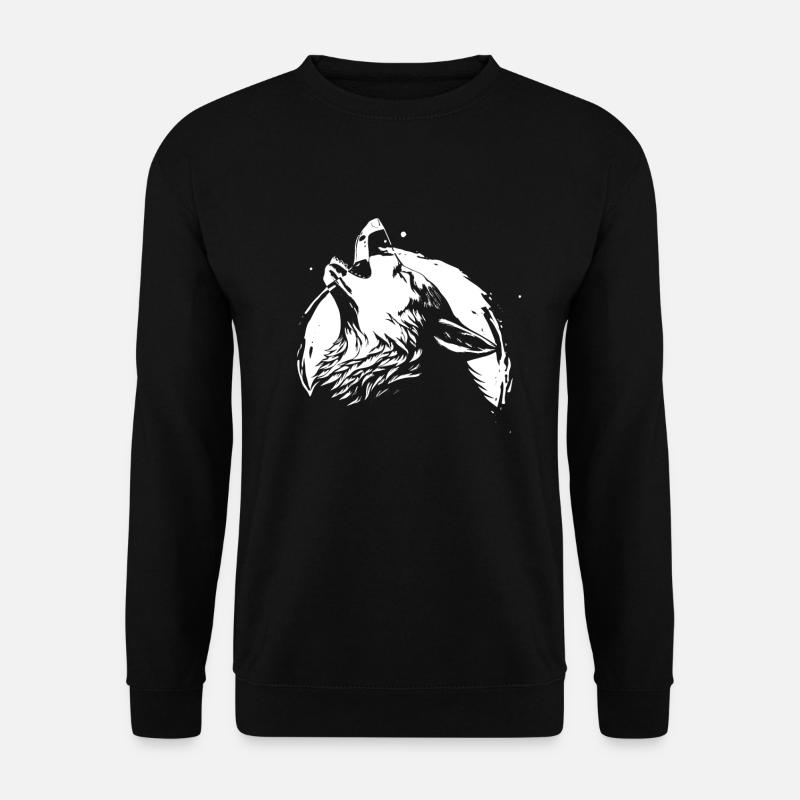 Wolf Mond Heulen Wildnis Wild Wildtier - Unisex Pullover - Schwarz
