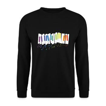 Touches de piano Partition de piano - Sweat-shirt Unisexe - noir - Devant - Alina (178cm) & Michal (187cm)