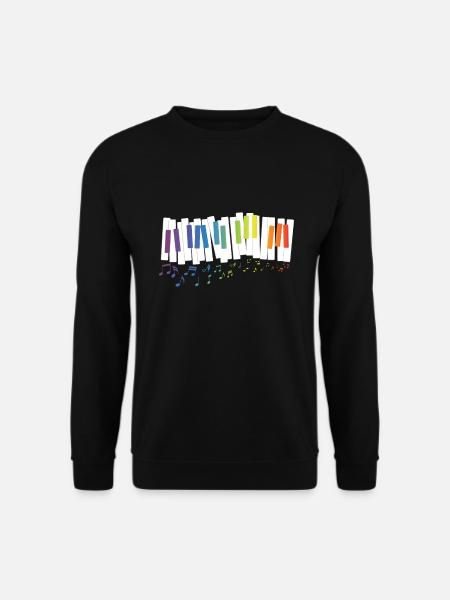 Piano Tasten Klavier Noten - Unisex Pullover - Schwarz