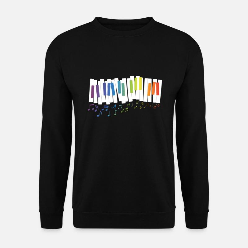 Piano Tasten Klavier Noten - Unisex Pullover - Schwarz