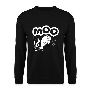 Moo Manatee Cute Manatee Manatee Manatee Manatee - Unisex Sweatshirt - black - Front - Alina (178cm) & Michal (187cm)