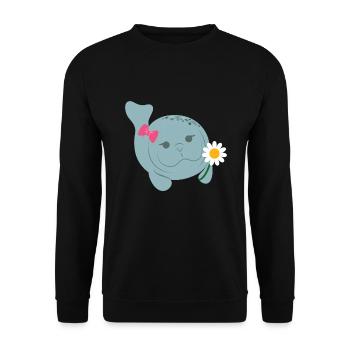 Manatee Cute Manatee Manatee Manatee - Unisex Sweatshirt - black - Front - Alina (178cm) & Michal (187cm)