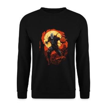 Creepy Basketball Player Halloween Zombie - Unisex Sweatshirt - black - Front - Alina (178cm) & Michal (187cm)