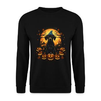 Halloween Dogs Fun Trick or Treat Spooky Dogs - Unisex Sweatshirt - black - Front - Alina (178cm) & Michal (187cm)