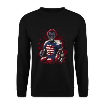 Spooky American Football Costume Halloween - Unisex Sweatshirt - black - Front - Alina (178cm) & Michal (187cm)