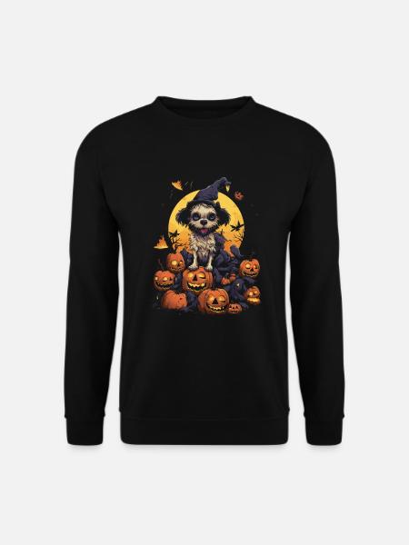 Halloween Hunde Spaß Trick or Treat Spukige Hunde - Unisex Pullover - Schwarz