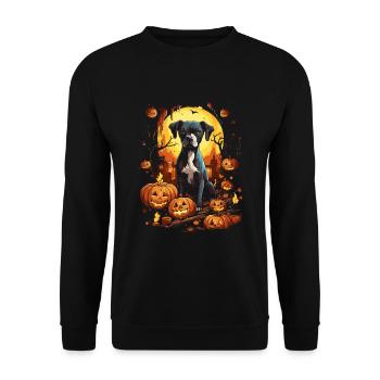 Halloween Dogs Fun Trick or Treat Spooky Dogs - Unisex Sweatshirt - black - Front - Alina (178cm) & Michal (187cm)