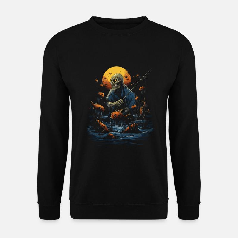 Pêcheur effrayant pêcheur d’Halloween effrayant - Sweat-shirt Unisexe - noir