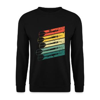 Retro Steeldart Darts Darts Dart Player - Unisex Sweatshirt - black - Front - Alina (178cm) & Michal (187cm)