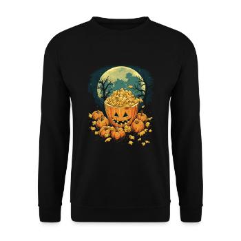 Spooky Mac 'n Cheese Costume Halloween Cheese - Unisex Sweatshirt - black - Front - Alina (178cm) & Michal (187cm)