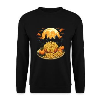 Spooky Mac 'n Cheese Costume Halloween Cheese - Unisex Sweatshirt - black - Front - Alina (178cm) & Michal (187cm)