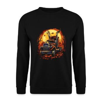 Effrayant Halloween Zombie Camionneur - Sweat-shirt Unisexe - noir - Devant - Alina (178cm) & Michal (187cm)