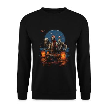 Zombie Apocalypse Champ de citrouille effrayant Halloween - Sweat-shirt Unisexe - noir - Devant - Alina (178cm) & Michal (187cm)
