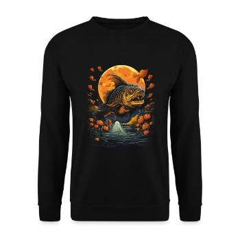Eaux effrayantes pour la pêche à l’Halloween - Sweat-shirt Unisexe - noir - Devant - Alina (178cm) & Michal (187cm)