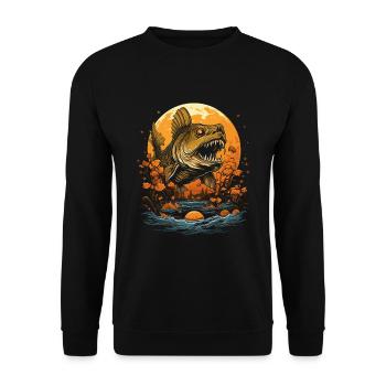 Eaux effrayantes pour la pêche à l’Halloween - Sweat-shirt Unisexe - noir - Devant - Alina (178cm) & Michal (187cm)