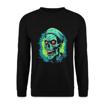 Zombie Apocalypse Gruselige Halloween Zombies - Unisex Pullover - Schwarz - Vorne - Alina (178cm) & Michal (187cm)