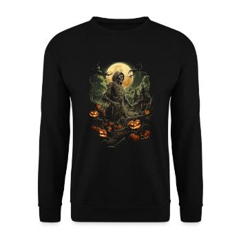 Zombie Apocalypse Gruselige Halloween Zombies - Unisex Pullover - Schwarz - Vorne - Alina (178cm) & Michal (187cm)
