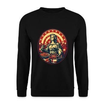 Patriotisches Thanksgiving Patriotismus USA - Unisex Pullover - Schwarz - Vorne - Alina (178cm) & Michal (187cm)