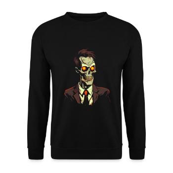Zombie Apocalypse Gruselige Halloween Zombies - Unisex Pullover - Schwarz - Vorne - Alina (178cm) & Michal (187cm)