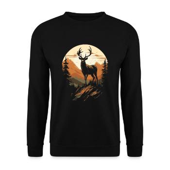 Prêt pour la saison de chasse Chasse au chevreuil pour les chasseurs - Sweat-shirt Unisexe - noir - Devant - Alina (178cm) & Michal (187cm)