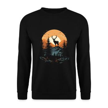 Prêt pour la saison de chasse Chasse au chevreuil pour les chasseurs - Sweat-shirt Unisexe - noir - Devant - Alina (178cm) & Michal (187cm)