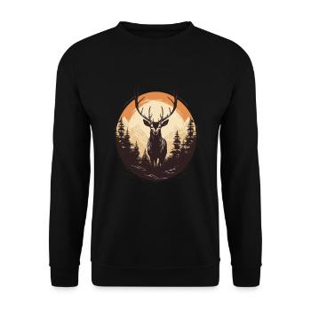 Prêt pour la saison de chasse Chasse au chevreuil pour les chasseurs - Sweat-shirt Unisexe - noir - Devant - Alina (178cm) & Michal (187cm)