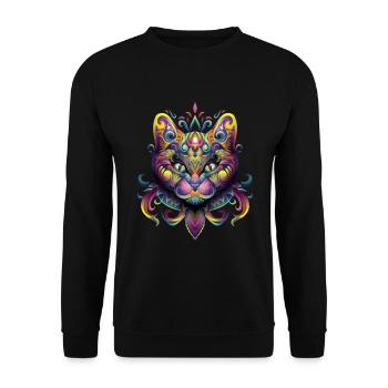 Artwork Cat Festival EDM Art - Sweat-shirt Unisexe - noir - Devant - Alina (178cm) & Michal (187cm)
