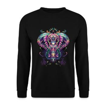 Artwork Elephant Festival EDM Art - Unisex Sweatshirt - black - Front - Alina (178cm) & Michal (187cm)