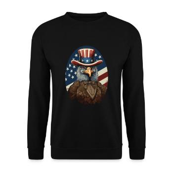 Thanksgiving American Pilgrim Turkey - Unisex Sweatshirt - black - Front - Alina (178cm) & Michal (187cm)
