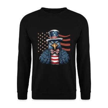Thanksgiving American Pilgrim Turkey - Unisex Sweatshirt - black - Front - Alina (178cm) & Michal (187cm)