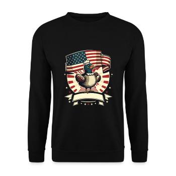 Patriotic USA Turquie Thanksgiving - Sweat-shirt Unisexe - noir - Devant - Alina (178cm) & Michal (187cm)