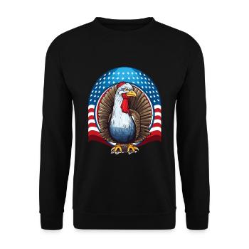 Patriotic USA Turquie Thanksgiving - Sweat-shirt Unisexe - noir - Devant - Alina (178cm) & Michal (187cm)