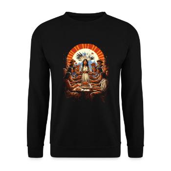 Pèlerins et Indiens Action de grâce culturelle - Sweat-shirt Unisexe - noir - Devant - Alina (178cm) & Michal (187cm)