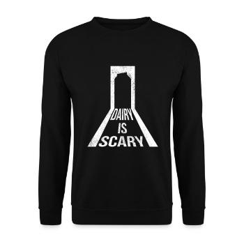 Dairy Is Scary Milch Lustig Funny - Unisex Pullover - Schwarz - Vorne - Alina (178cm) & Michal (187cm)