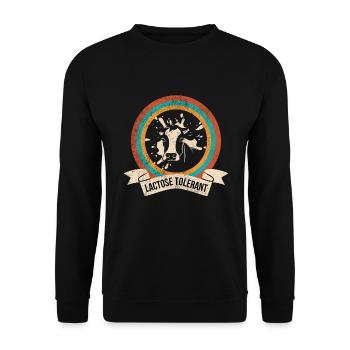 Lactose Tolerant Milch Lustig Funny - Unisex Pullover - Schwarz - Vorne - Alina (178cm) & Michal (187cm)