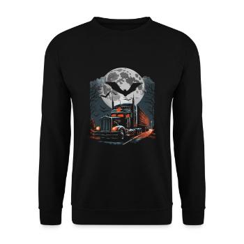 Semi-remorque effrayante d’Halloween pour camion - Sweat-shirt Unisexe - noir - Devant - Alina (178cm) & Michal (187cm)