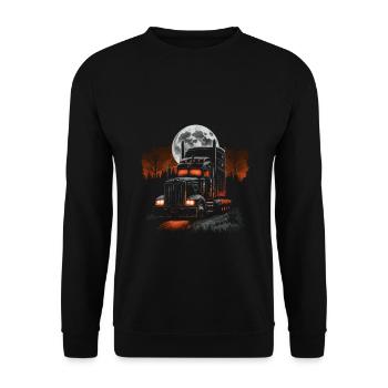 Semi-remorque effrayante d’Halloween pour camion - Sweat-shirt Unisexe - noir - Devant - Alina (178cm) & Michal (187cm)