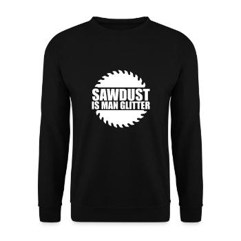 Sägemehl-Glitzer – Stolz des Handwerkers - Unisex Pullover - Schwarz - Vorne - Alina (178cm) & Michal (187cm)