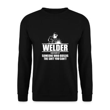 Welder Pride: Master of Metal Art - Unisex Sweatshirt - black - Front - Alina (178cm) & Michal (187cm)