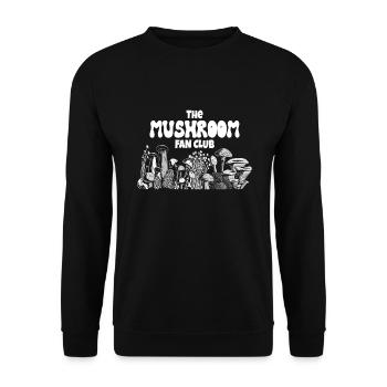 Mushroom Fan Club Mushrooms Mushrooms Mushroom - Unisex Sweatshirt - black - Front - Alina (178cm) & Michal (187cm)