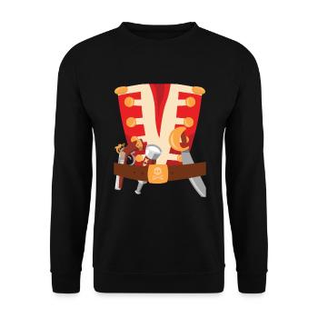 Piraten Kostüm Pirat Seeräuber - Unisex Pullover - Schwarz - Vorne - Alina (178cm) & Michal (187cm)